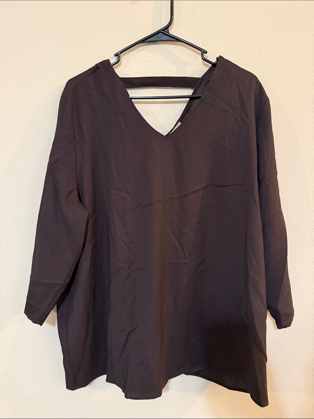 Chico's V-Neck Long Sleeve Tunic - Dark Brown